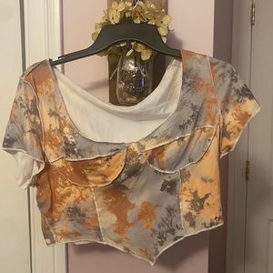 Multi-Color Short Sleeve Crop Top